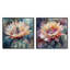 Cactus rose, vert, beauté, cactus floral, ensemble de 2 carrés-1608986913-1608986912