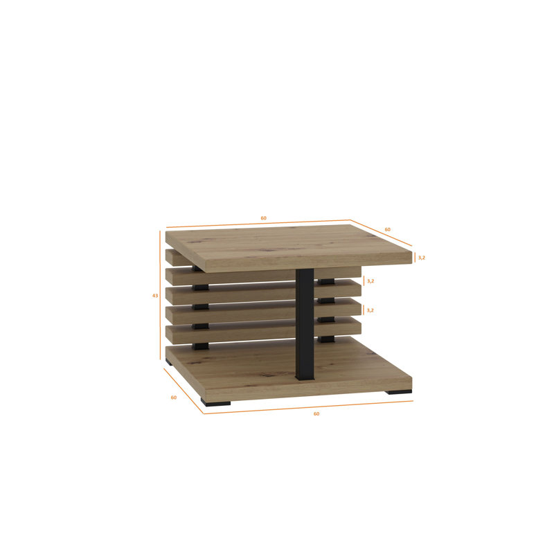 Drumraw Floor Shelf Coffee Table, Wood