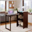 Bamboo Folding Desk with Hidden Storage, Perfect for Small Spaces and Home Offices, Mid Century Design