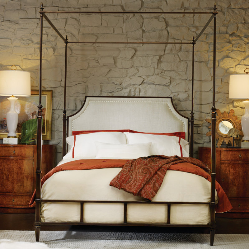 Upholstered Canopy Bed, Queen