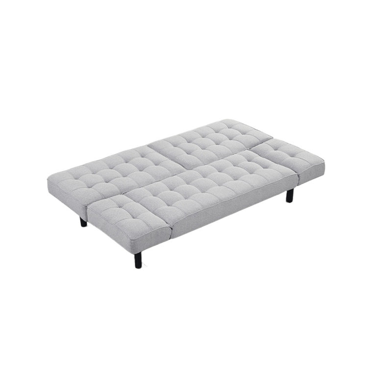 Futon canapé Biscuit capitonné dossier 1pc canapé réglable accoudoirs convertible en canapé-lit