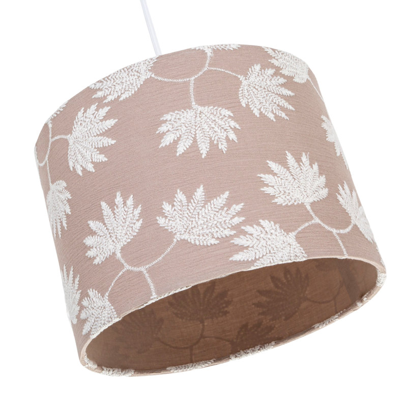18cm H Cotton Drum Lamp Shade ( Screw On ) in Taupe