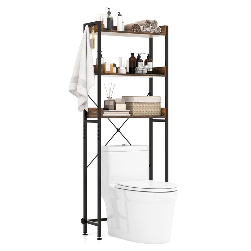 Adiza Freestanding Over The Toilet Storage, Satin Black