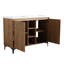 Meuble-lavabo autoportant à double cuve 48 po - Design contemporain, fonction de porte, rangement abondant, lavabos en résine, finition imitation chêne, style contreplaqué, charnière, grand espace de rangement,