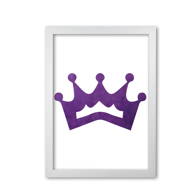 Crown - Painting, White Grain Frame, 30 cm H x 21 cm W x 5 cm D