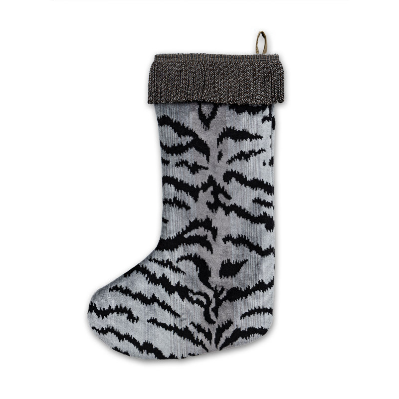 TIGRE STOCKING / TRIM, Argenté / Noir