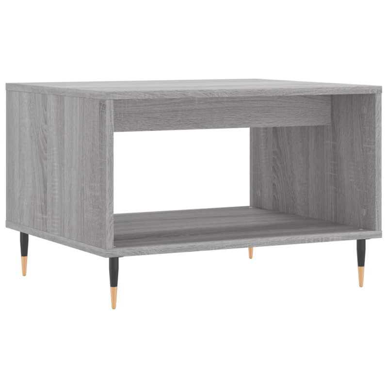 Aroon Four Leg Coffee Table with Storage, Grey Sonoma