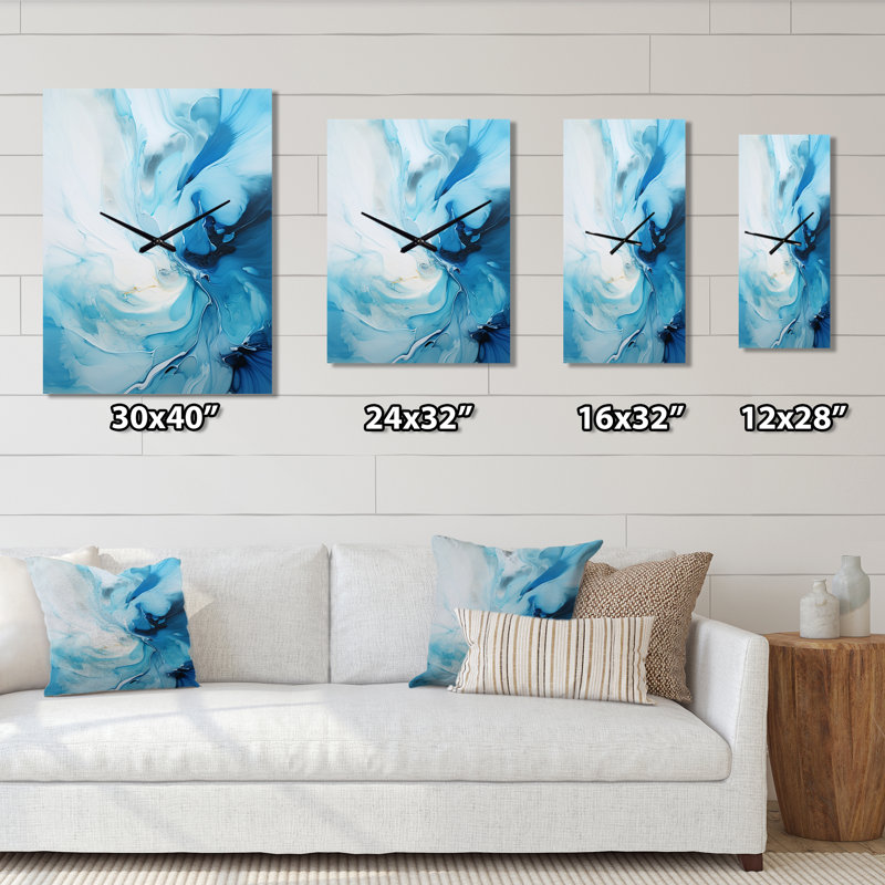 Martial Art Flowing Harmony - Horloge murale abstraite, H 40 po x l 30 po x P 1 po