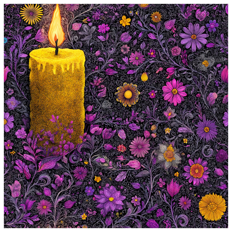 Tapisserie murale bougie - Décoration murale décorative, H 50 po x l 60 po avec 4 œillets