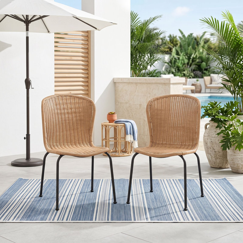 Ensemble de 2 chaises d'extérieur en rotin