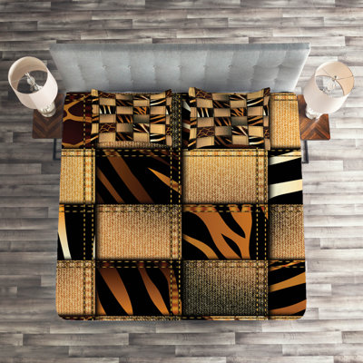 Safari Polyester Patchwork Coverlet