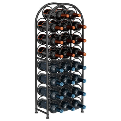 Open Shelving Wine Bottle Rack Black