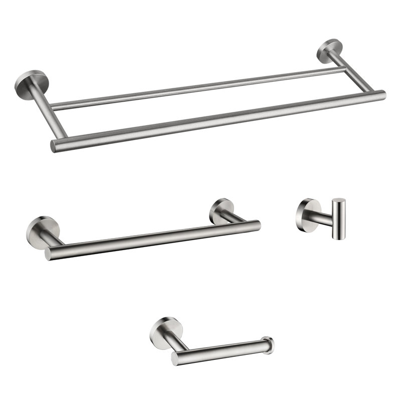 4 - Piece Bathroom Hardware Set, Brushed Nickel
