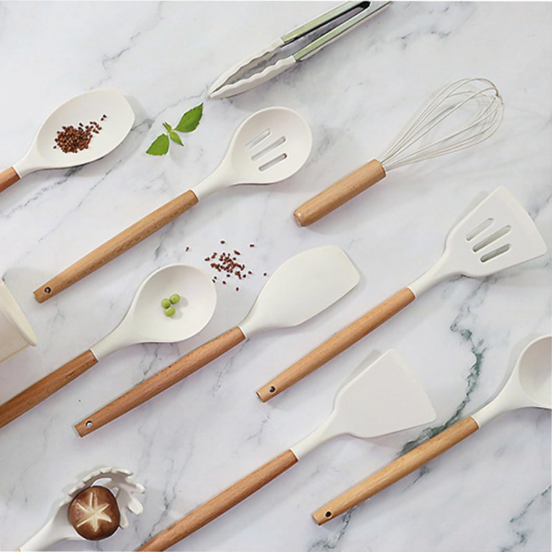 46Pcs Kitchen Utensils Set,Heat Resistant,Nonstick,White