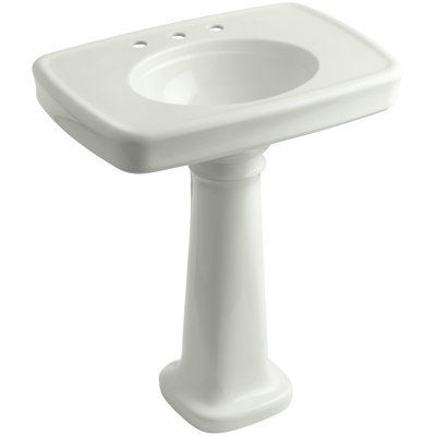Lavabo de salle de bain rectangulaire en porcelaine vitrifiée de 28 po de hauteur Bancroft®