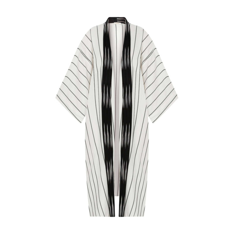 Classic Kutnia Black White Kimono