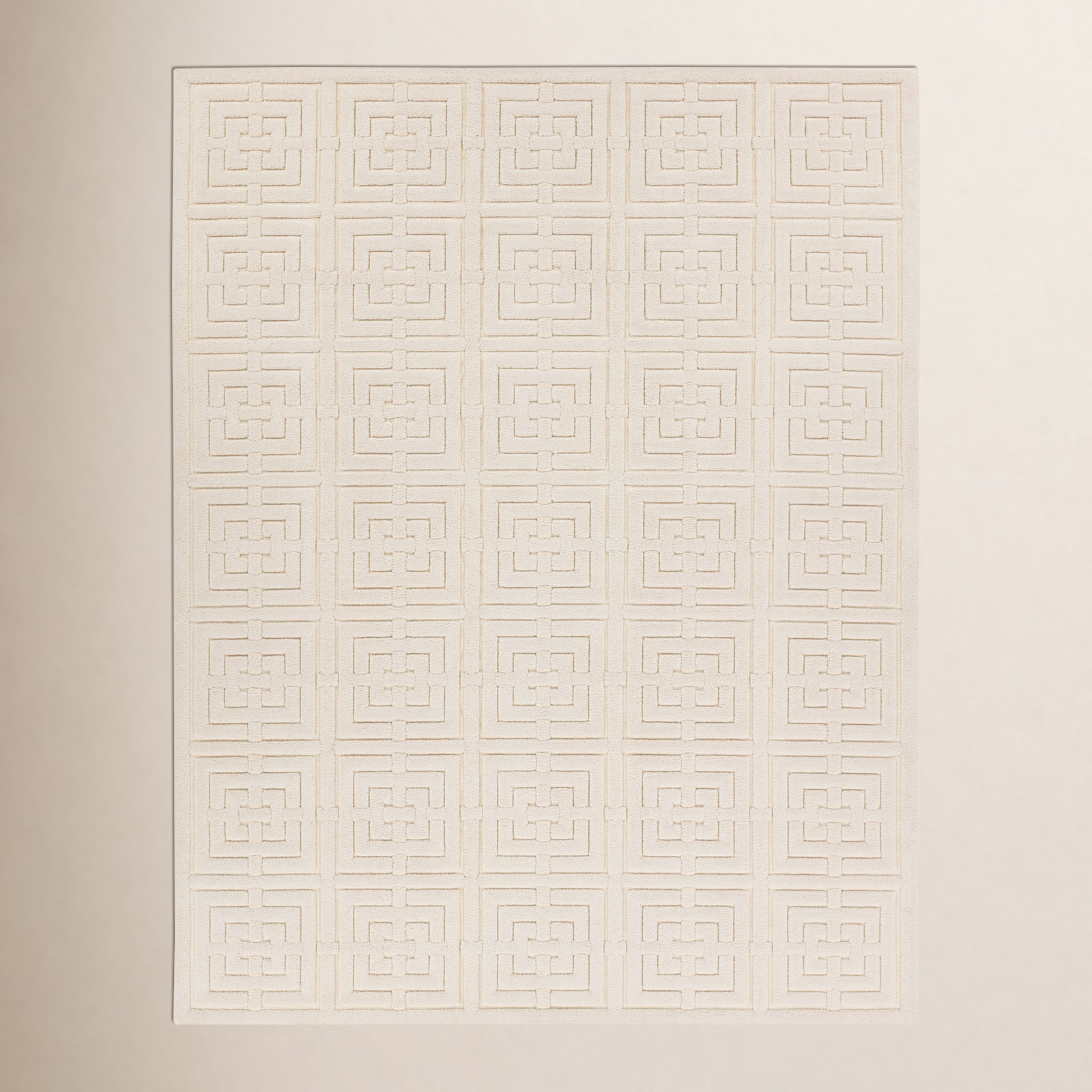Hira Cream Geometric Rug, Rectangle 7'9" x 10'