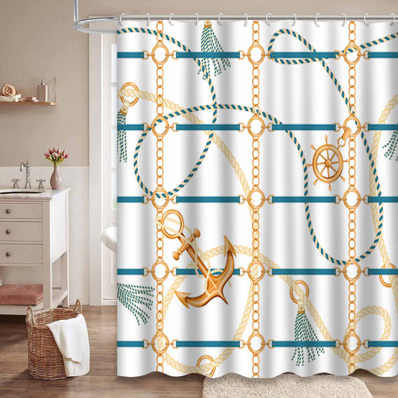 Rideau de douche avec 12 crochets, L 72 po x l 84 po
