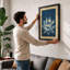 Lotus in Teal Botanical - Framed Print-66993610-66993590