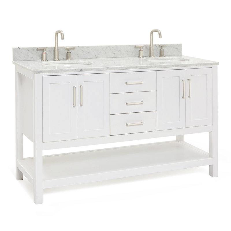 Magnolia Bath Vanity Rectangular Basin S073DCW2R, Oval, Midnight Blue, 61"