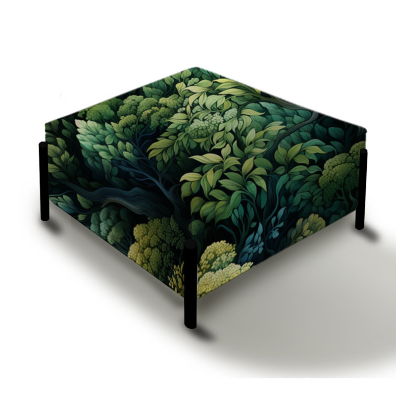 Emerald Canopy Jungle Ferns - Grand repose-pieds carré botanique