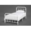 Structure de lit plateforme en métal avec tête et pied de lit rétro, aucun sommier requis, lit en fer noir / blanc, blanc, simple-22806107-41161542