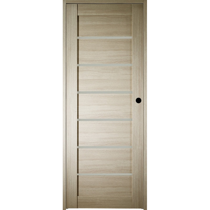 Porte standard lambrissée préfinie en verre Alba, 27,75 po x 83,23 po