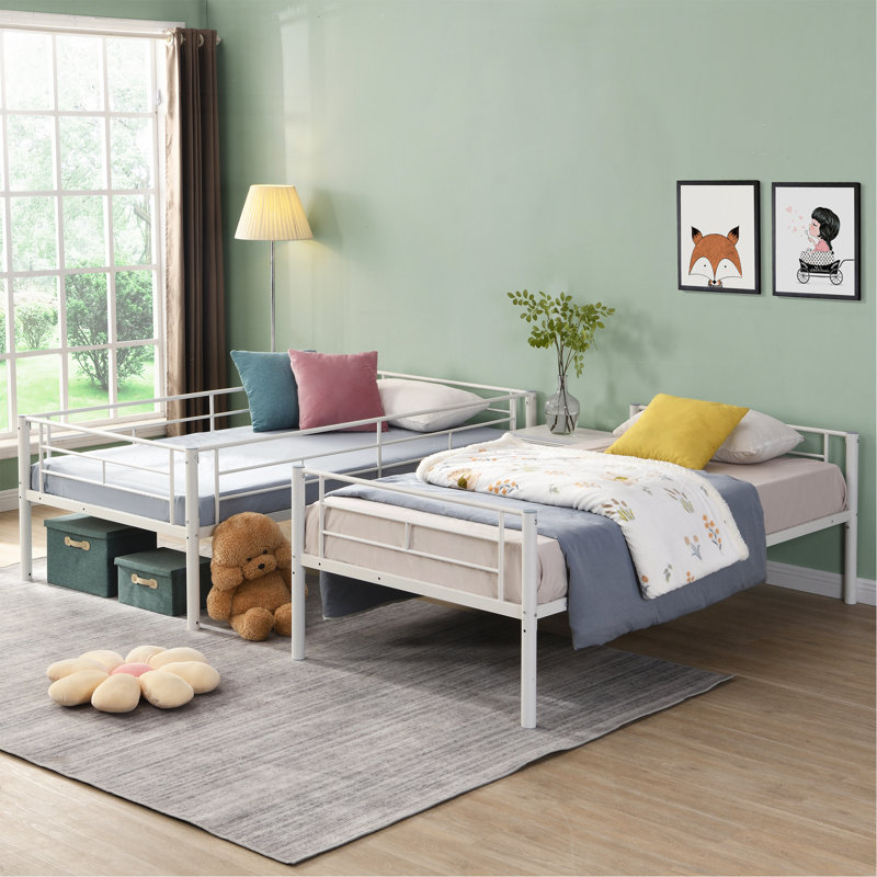 METAL BUNK BED  WHITE, White