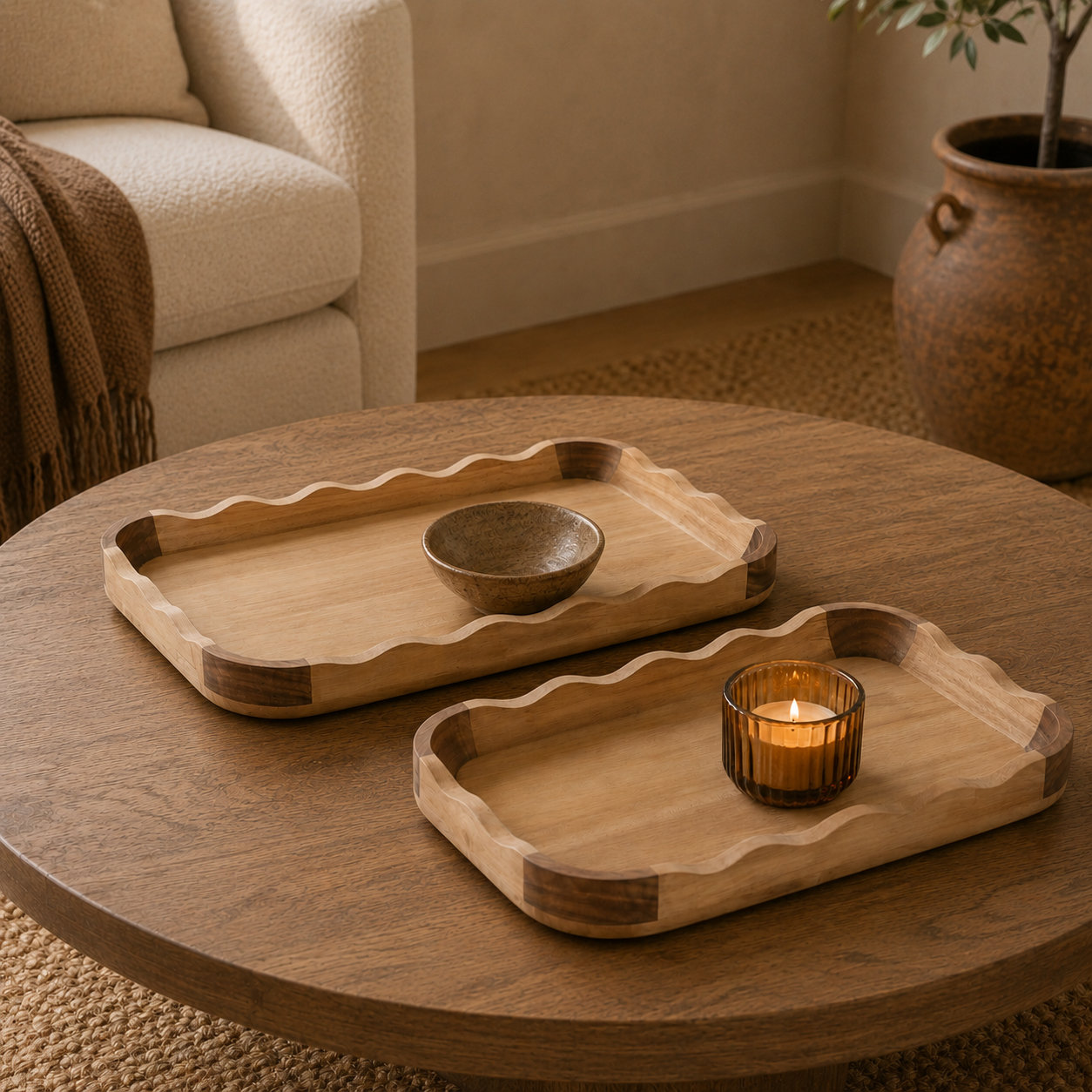 Handmade Wood Decorative Tray