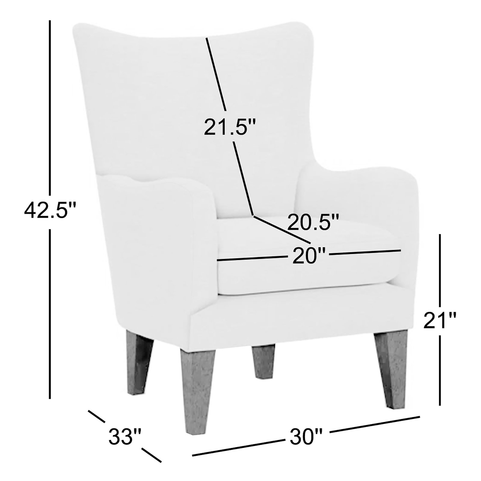 Estado Upholstered Accent Chair, Nomad Snow Crypton® Chenille, Dark Walnut
