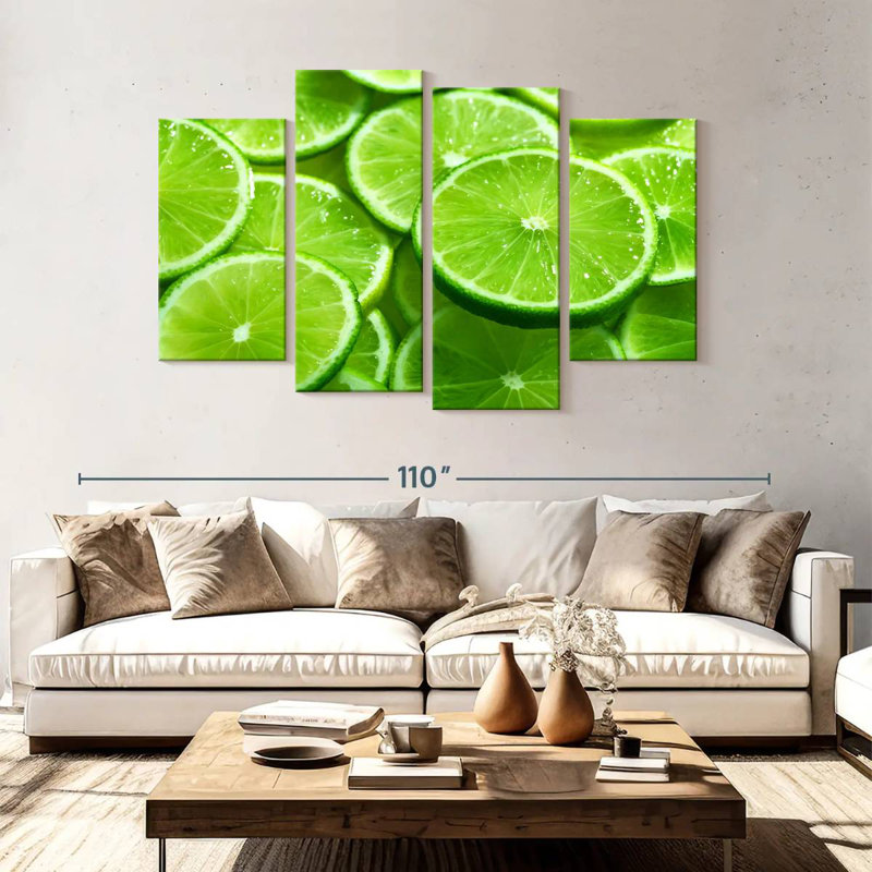 Yarlin Lime Slices, 54" H x 84" W