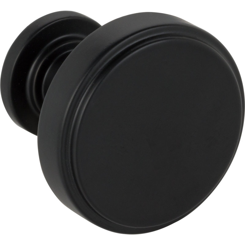 Richard Round Knob, Matte Black, 1 1/4"