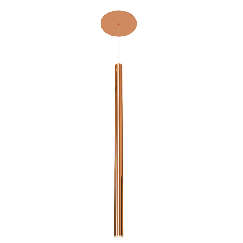 Lungo Pendant, Rose Copper, 1.6"W x 35.4"H