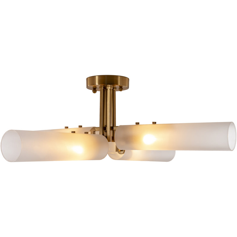 Lustre linéaire moderne à 4 lumières avec abat-jour