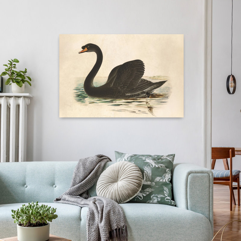 Cygne noir antique, art animalier contemporain, H 36 po x l 24 po