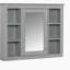 Armoire à pharmacie, armoire de rangement murale pour salle de bain, armoire murale moderne avec miroir, armoire à miroir avec 6 tablettes ouvertes, meuble-lavabo non inclus-1212040288