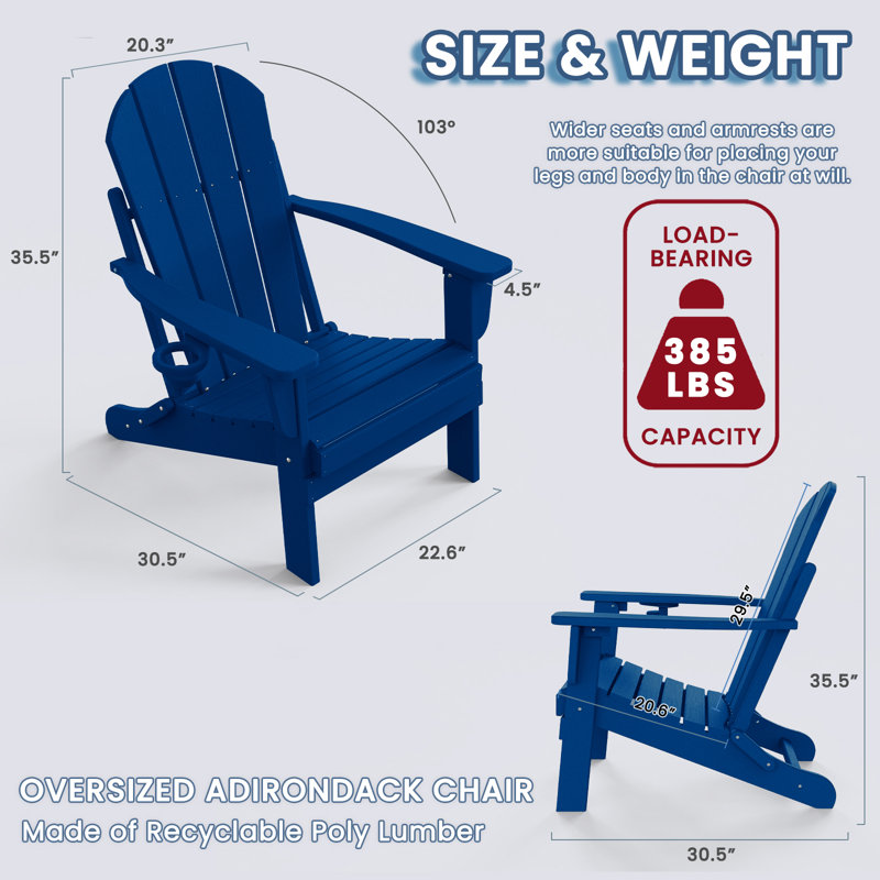 Fauteuil Adirondack Gorge Club, Bleu marine