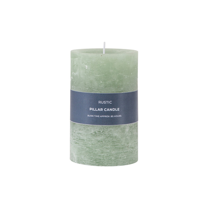 Unscented Pillar Candle, 14cm H x 9cm W x 9cm D, Sage