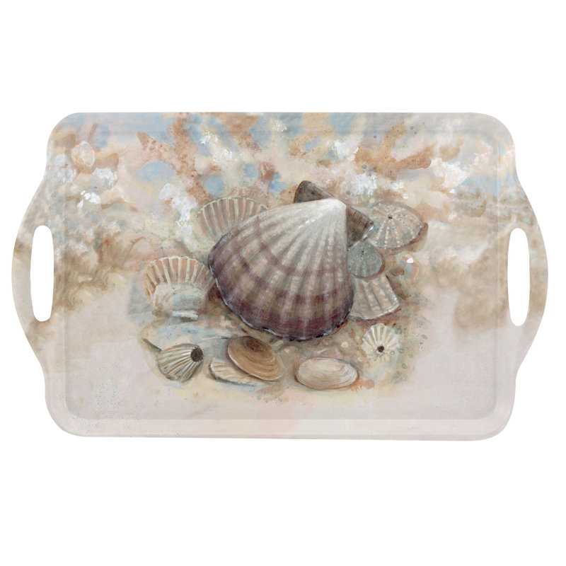 Pimpernel Beach Prize Large Melamine Hndld Tray 18.9 X11.6"