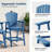 HDPE Tall Adirondack Chair Set with Removable Double Trays (Set of 2)-565456612