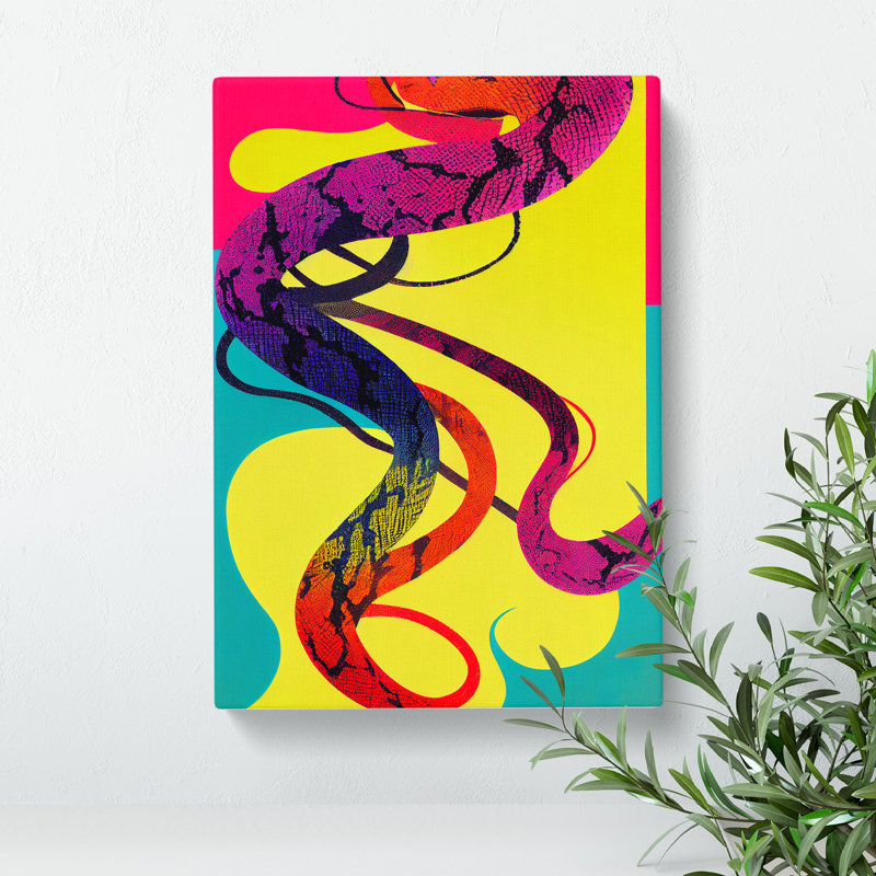 XC1022-1633X Colourful Snake Abstract - Wrapped Canvas Print, 50cm H x 35cm W x 3cm D