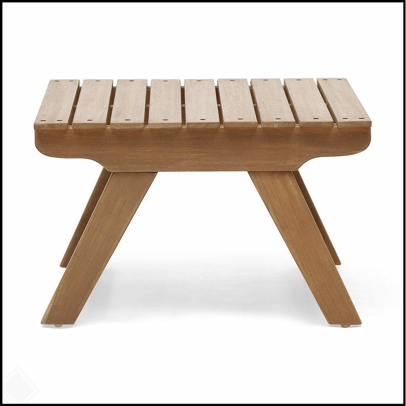 Table d'appoint d'extérieur en bois d'acacia Sedona avec conception à lattes ouvertes pour le patio, la terrasse ou le jardin