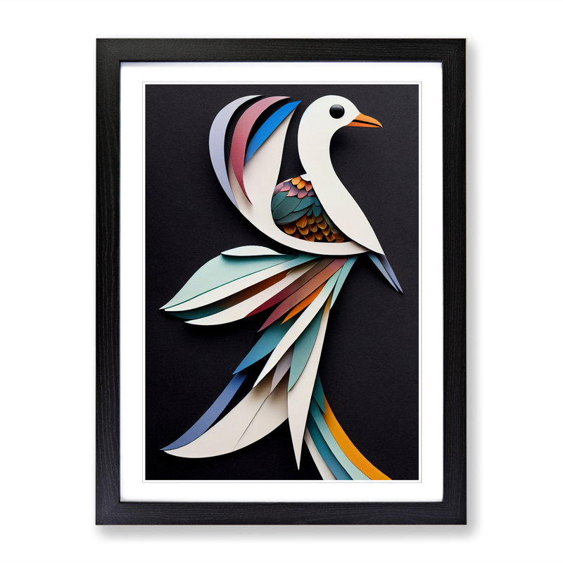 FRM-V0523-237X Bird Conceptual - Single Picture Frame Print, Black Framed, 46cm H x 34cm W x 2cm D