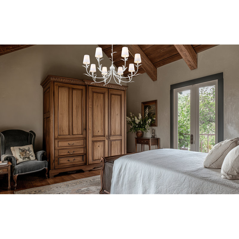 Aslin Textured White 8 Light Chandelier, Textured White