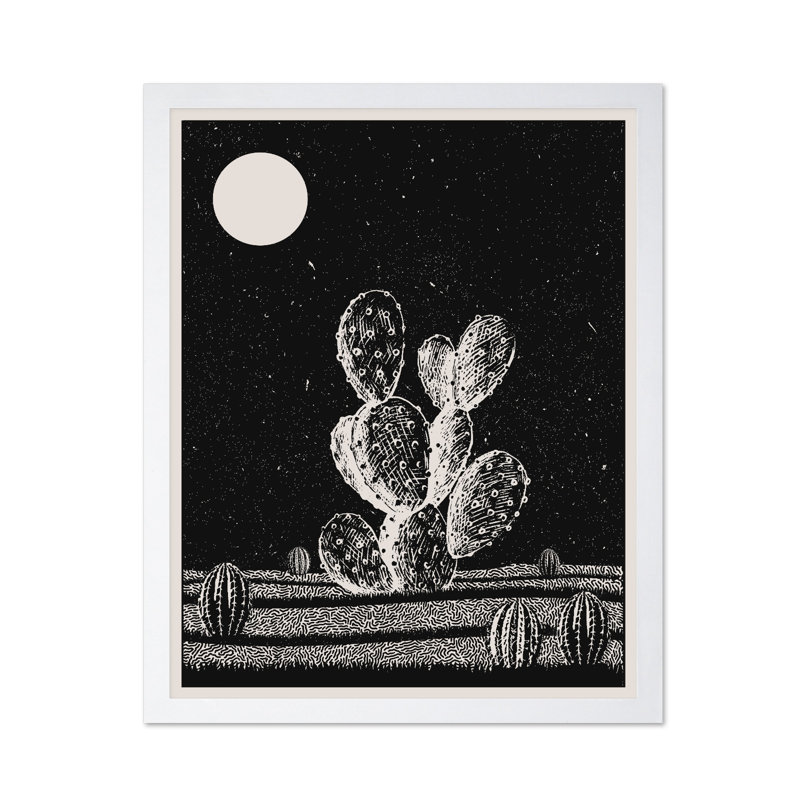 Cactus la nuit, Poster, White Framed, 11"H x 14"W
