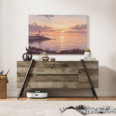 Meuble télé, avec 2 tiroirs et base en métal en forme de U