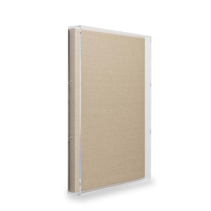 Modern Acrylic Shadowbox with Linen Canvas 2" Depth | UV Grade, 16" W x 20" H