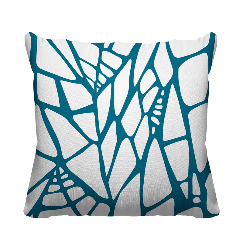 Claiborn Outdoor Reversible Throw Pillow, 17H" x 17W", Turquoise