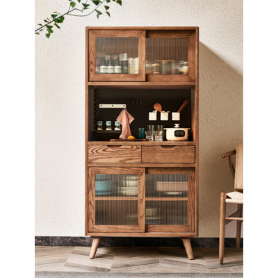 Scandinavian Solid Wood Storage Food Cabinet