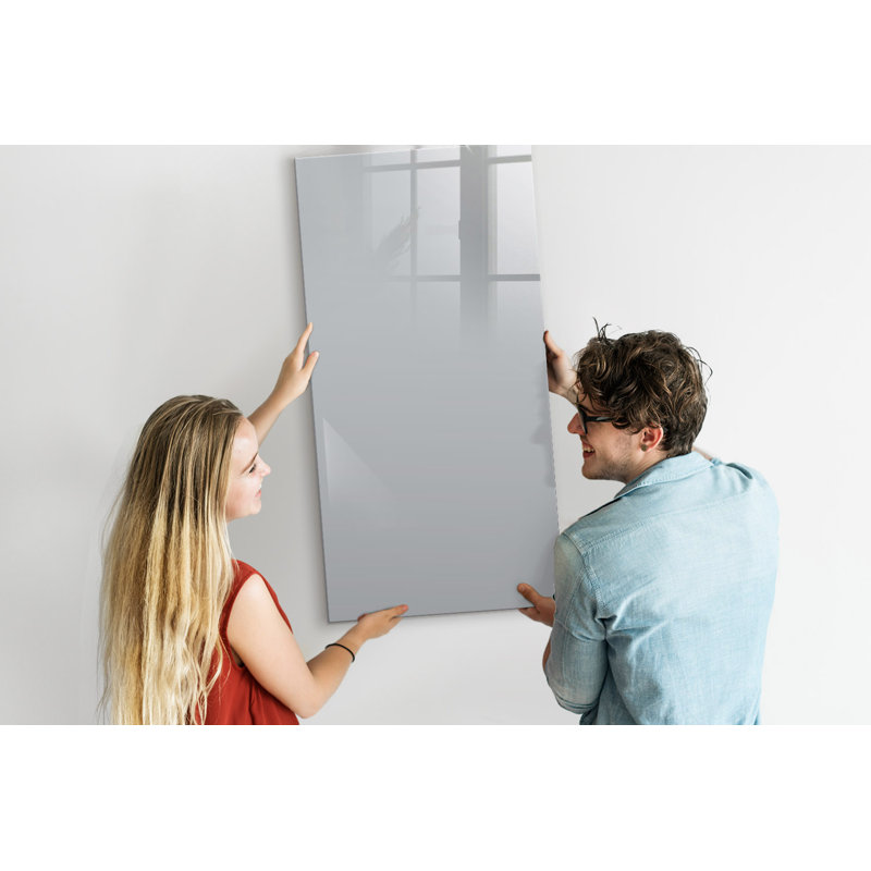 Magnetic Glass Dry Erase Board, Light Grey